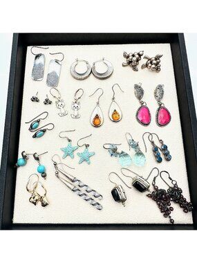 Sterling Silver Earrings Lot 76 Grams Wear Scrap or Resell All XRF Tested